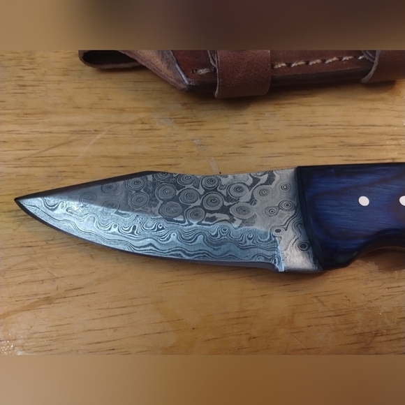 New Damascus steel blade men's hunting knife with sheath - Picture 2 of 8